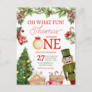 Oh Was Für Ein Spaß Weihnachten Winter Erster Gebu Postkarte