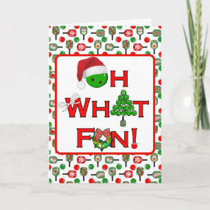 Oh Was Für Ein Spaß Weihnachts-Pickleball-Party Feiertagskarte