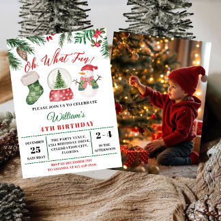 Oh was für ein Spaß! Weihnachtsfest 4. Geburtstag Einladung