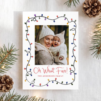 Oh Was Für Ein Spaß Whimsical Weihnachtsbeleuchtun Feiertagskarte