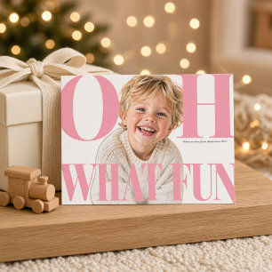 Oh Was Für Eine Lustige Rosa Kinder Weihnachtskart Feiertagskarte