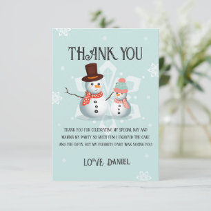 Oh Was Für Einen Spaß Schneemann Geburtstag  Dankeskarte