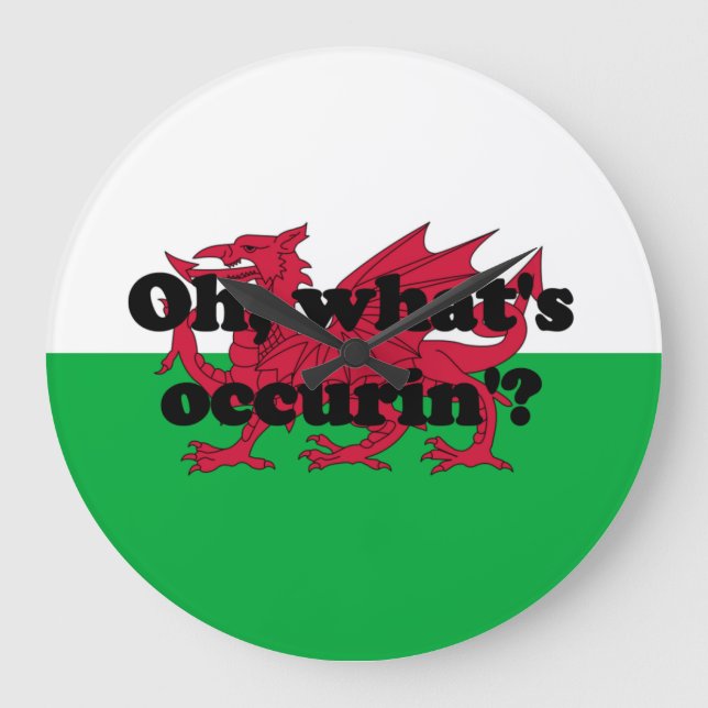 "Oh, was ist denn da?" Große Wanduhr (Vorderseite)