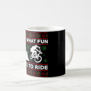 Oh, was macht es für einen Spaß, Fahrrad zu Weihna Kaffeetasse