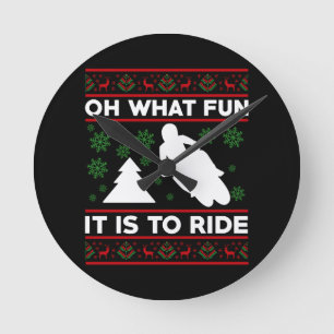 Oh, was macht es für Spaß, Motorrad Dirt Bike zu f Runde Wanduhr