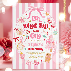 Oh, was macht Spaß, ein Weihnachtsbogen zum 1. Geb Einladung