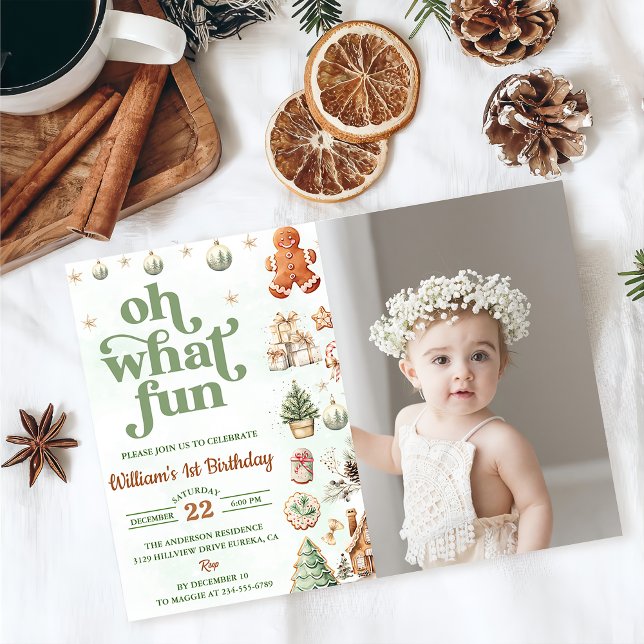 Oh, was Spaß Cookies Weihnachten Geburtstag Foto Einladung (Von Creator hochgeladen)