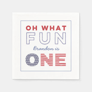 Oh, was Spaß, eins zu sein! Red White Blue 1. Gebu Serviette