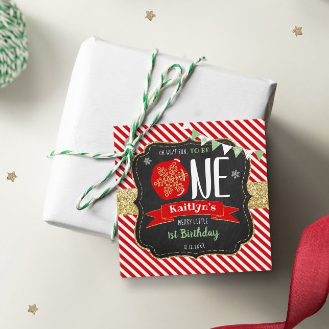 Oh, was Spaß, eins zu sein! Weihnachten 1. Geburts Geschenkanhänger (Von Creator hochgeladen)