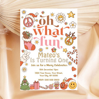 Oh, was Spaß ersten Geburtstag Groovy Einladung