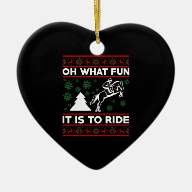 Oh, was Spaß es ist, Pferd zu reiten, hässlich Wei Keramik Ornament (Vorne)