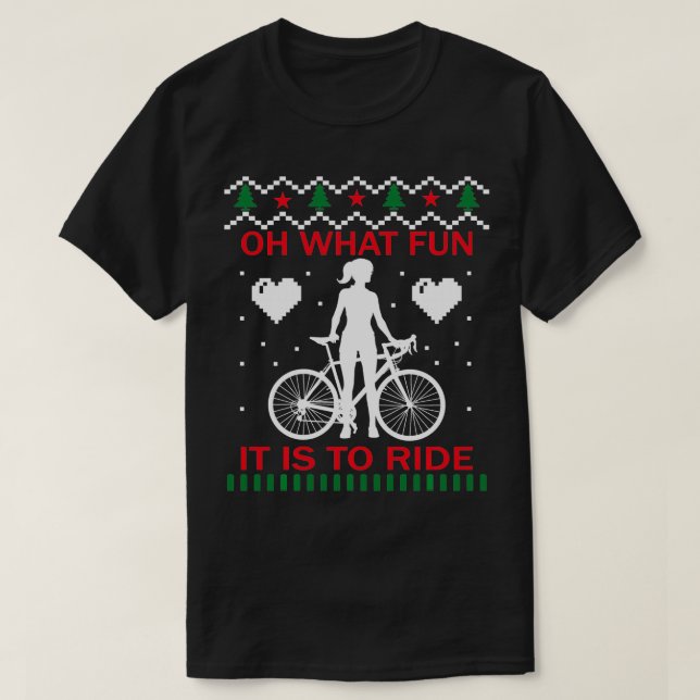 Oh, was Spaß es macht, Fahrrad Weihnachtsrad zu fa T-Shirt (Design vorne)