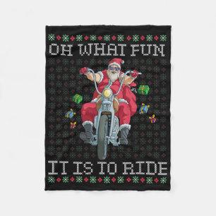 Oh, was Spaß es macht Motorrad Weihnachtsgif zu fa Fleecedecke