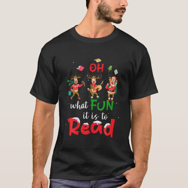 Oh, was Spaß es macht Weihnachten Niedlichen Renti T-Shirt (Vorderseite)