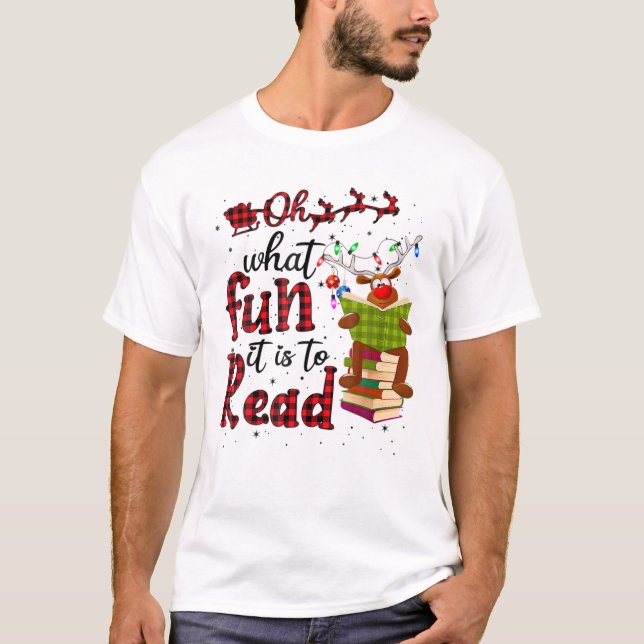 Oh, was Spaß es macht Weihnachten Niedlichen Renti T-Shirt (Vorderseite)