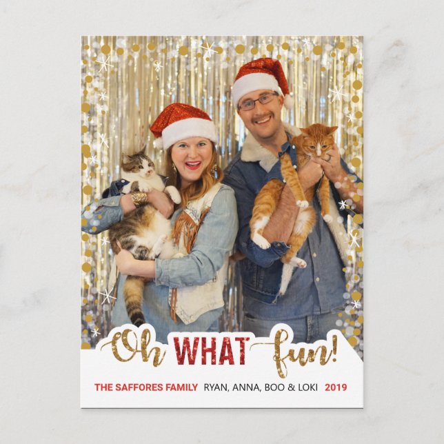 Oh, was Spaß Familienweihnachtsfest Foto Postkarte (Vorderseite)