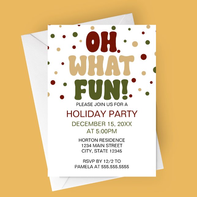 Oh, was Spaß Feiertag Einladung (Oh What Fun Retro Styled Holiday Party Invitation)