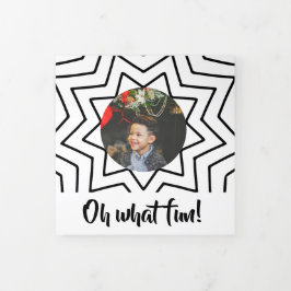 Oh, was Spaß Foto Personalisiert Weihnachten Dreifach Gefaltete Urlaubskarte