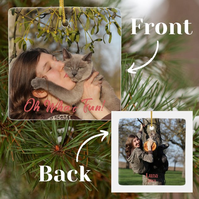 Oh, was Spaß Funny Pet Weihnachten Keramikornament (Von Creator hochgeladen)