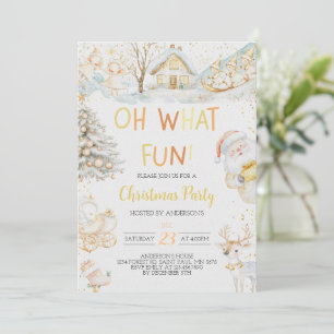Oh, was Spaß Gold Weihnachten Party Einladung