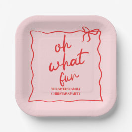 Oh, was Spaß Hand gezeichnet Weihnachten Party Pappteller