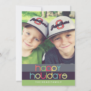 Oh, was Spaß Happy Holidays Card   12x18     flach Feiertagskarte