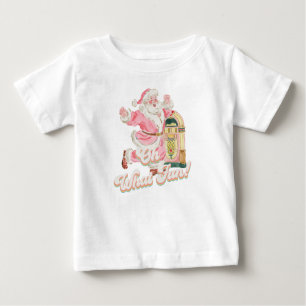 Oh, was Spaß, Mädchen 1. Geburtstag Pink Retro San Baby T-shirt