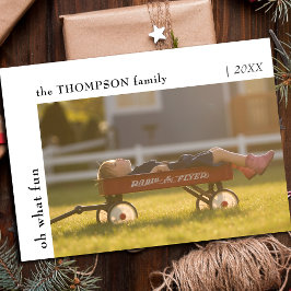 Oh, was Spaß Minimaler Weihnachtsspass Kinder Foto Feiertagskarte