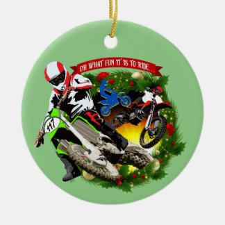Oh, was Spaß Motocross Weihnachten Keramik Ornament