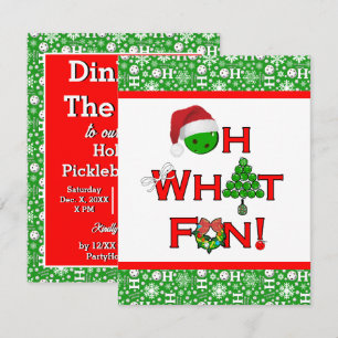 Oh, was Spaß Pickleball Weihnachts-Party Einladung