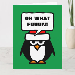 Oh Was Spaß Pinguin Cartoon extra große Weihnachte Karte