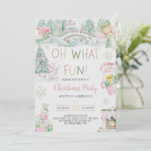 Oh, was Spaß Pink Weihnachten Party Einladung