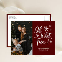 Oh, was Spaß Red Calligraphy Snowflakes Foto