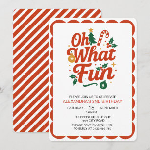Oh, was Spaß Retro Weihnachten Geburtstag Einladung