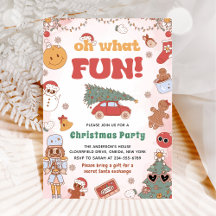 Oh, was Spaß Retro Weihnachten Party Einladung