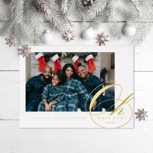 Oh, was Spaß Script Holiday Foto Foil Card Folien Feiertagskarte