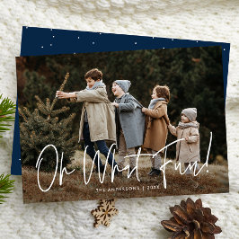Oh, was Spaß Script Navy Foto Feiertagskarte