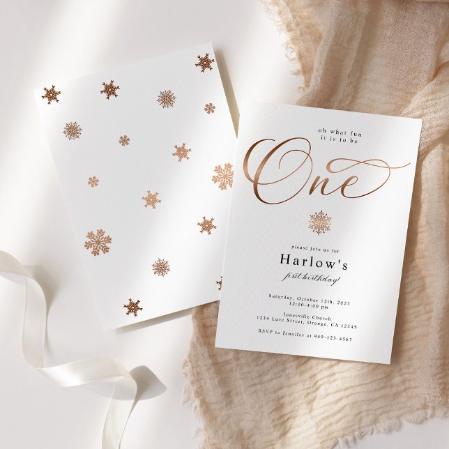 Oh, was Spaß Snowflake 1. Geburtstag Einladung (Von Creator hochgeladen)