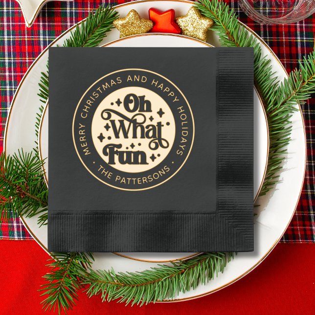 Oh, was Spaß Spaß frohe Weihnachten glückliche Fei Servietten Mit Folie (Von Creator hochgeladen)