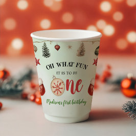 Oh, was Spaß Strumpf Weihnachten ersten Geburtstag Pappbecher