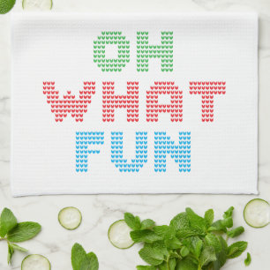 Oh, was Spaß Typografie Weihnachten Geschirrtuch