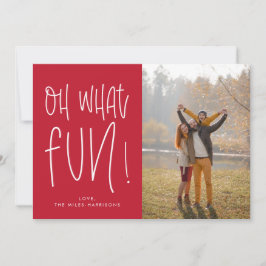 Oh, was Spaß Typografisches Foto Weihnachtskarte Feiertagskarte