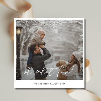 Oh, was Spaß Weihnachten Familie Spaß Schnee Foto