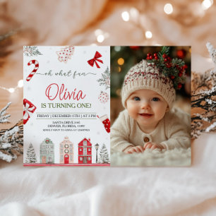 Oh, was Spaß Weihnachten Geburtstag Foto Einladung