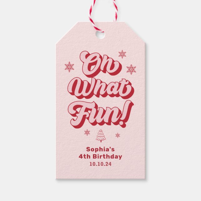 Oh, was Spaß Weihnachten Geburtstag Party Gefallen Geschenkanhänger (Vorderseite)