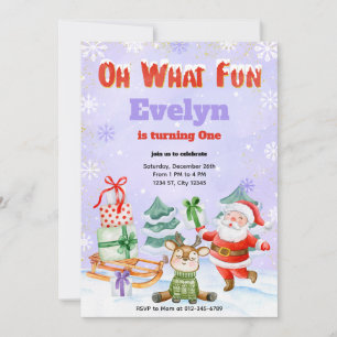 Oh, was Spaß Weihnachten Geburtstagsparty Einladun Einladung