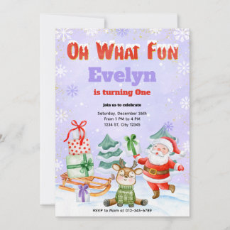 Oh, was Spaß Weihnachten Geburtstagsparty Einladun Einladung