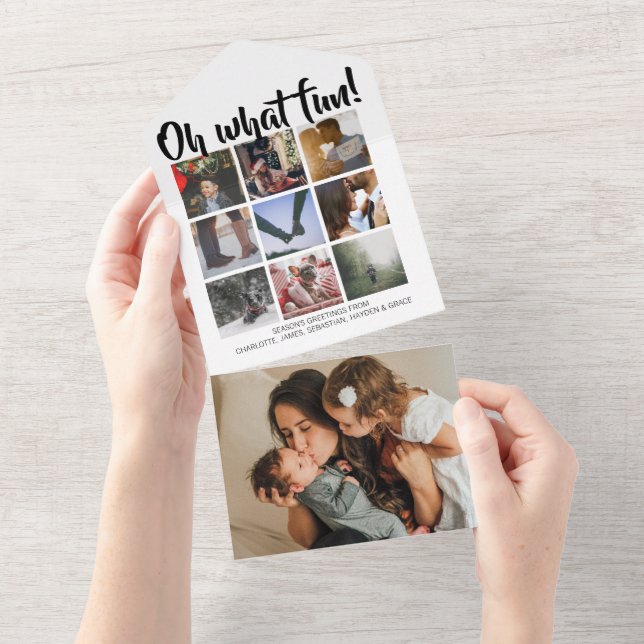 Oh, was Spaß Weihnachten Personalisiert alles in e All In One Einladung (Abreißen)