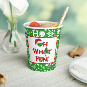 Oh, was Spaß Weihnachten Pickleball Green Ho Ho Ho Pappbecher