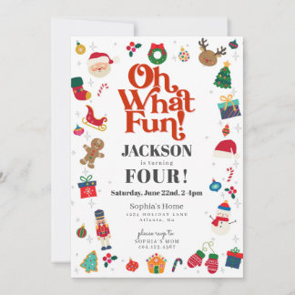 Oh, was Spaß Weihnachten Winter Geburtstagsparty Einladung